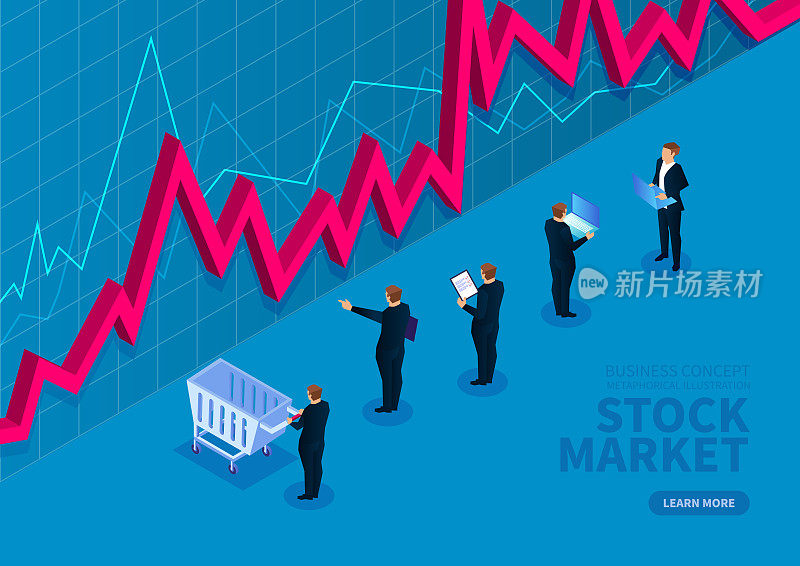 Stock market trading market, businessman in financial market